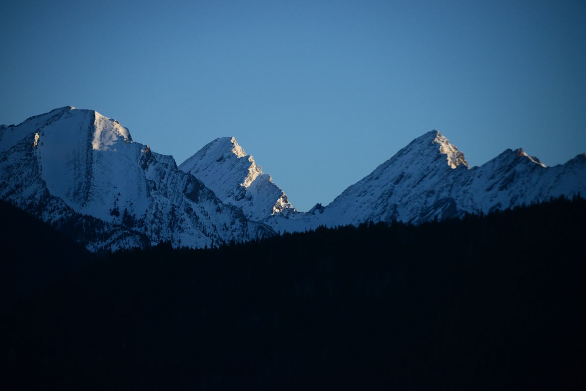 30A Ridge Of Noetic Peak Sunrise From Trans Canada Highway Driving Between Banff And Lake Louise in Winter